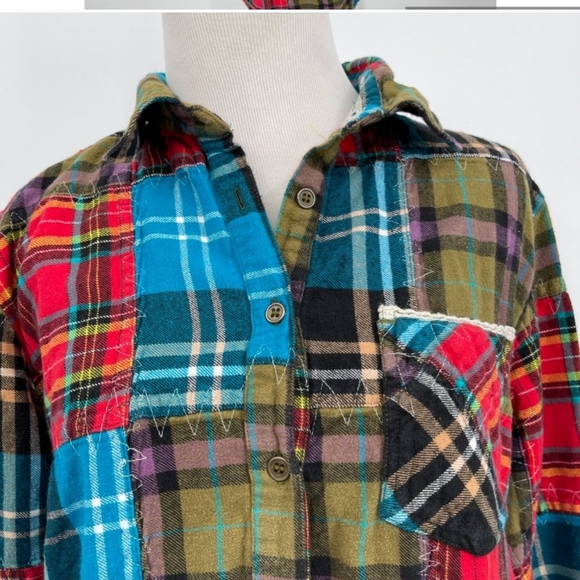 NWT Soft Surroundings Flannel Patchwork Night Shirt Gown - Picture 5 of 6